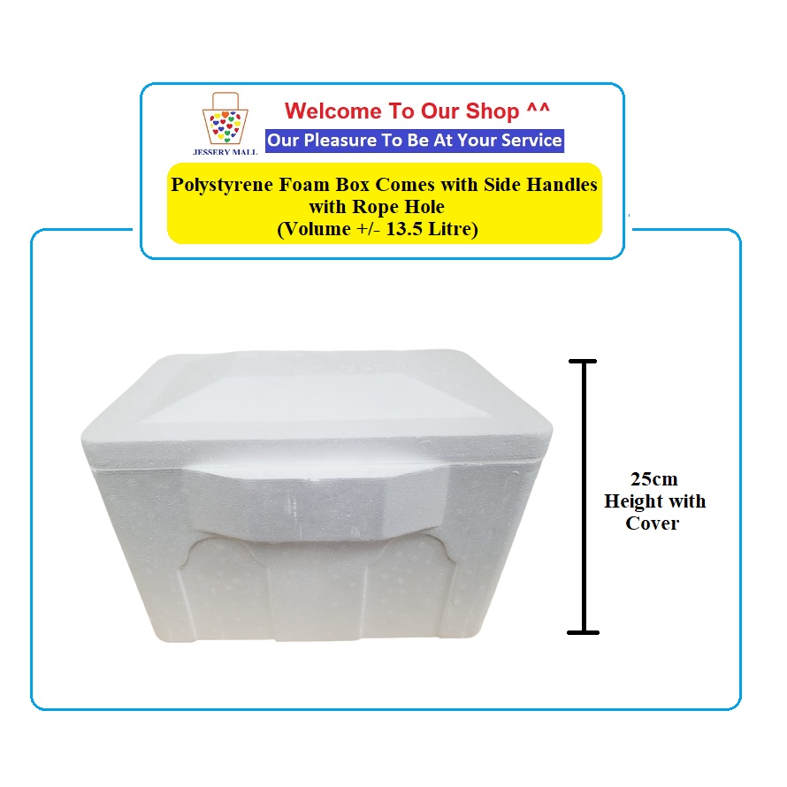 Polystyrene Foam Box Comes with Side Handles with Rope Hole (Volume