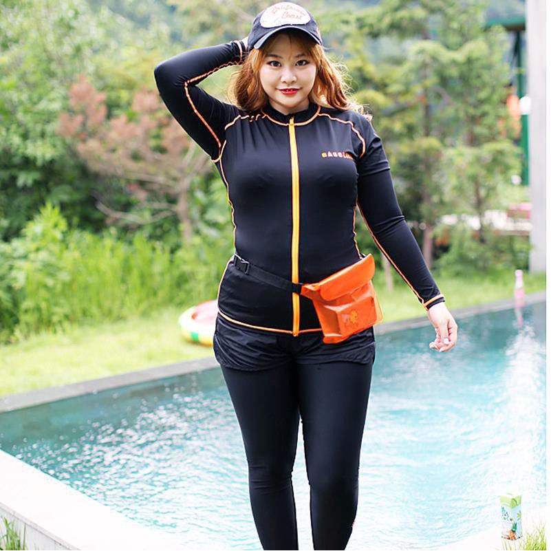 5 Pieces Plus Size Swimming  Suit  Costume Muslimah  Swimsuit  