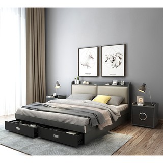 Hydraulic Lifting Queen King Storage Bed Bedframe With Drawers Modern ...