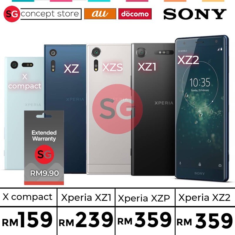 Sony Xperia X Compact Xz Xzs Xz1 Xz2 Xz Premium Original Secondhand Original Japan Docomo Au Softbank Shopee Malaysia