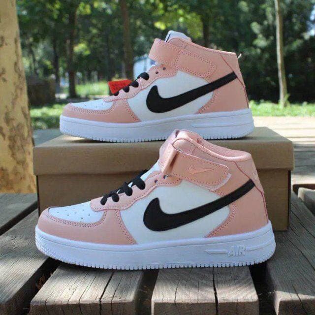  N.I.K.E AIRFORCE LOW CUT AND HIGH CUT LIGHT PINK READY STOCK MALAYSIA36-41
