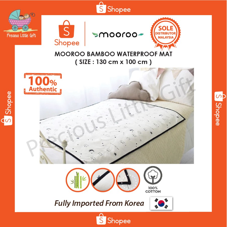 Mooroo Korea 100 Bamboo Dual Waterproof Mat 1 Piece Shopee