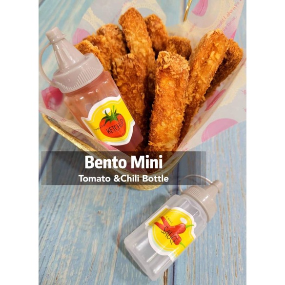Mini Bento Sauce Bottlest MiniChili & Tomato Sauce Bottles迷你酱料瓶