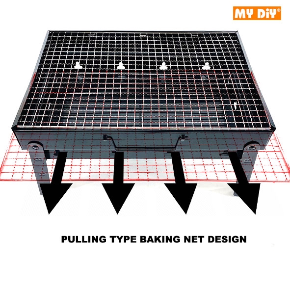 Mydiysdnbhd 43cm Bbq Grill Foldable Portable Outdoor Folding Barbecue Charcoal Picnic Campaign Cook Big Size 43cm Shopee Malaysia