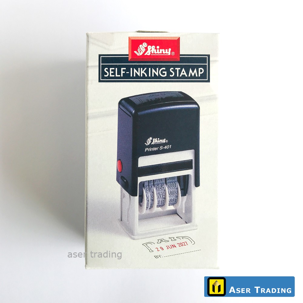 S401 Shiny Self Inking Date Stamp PAID