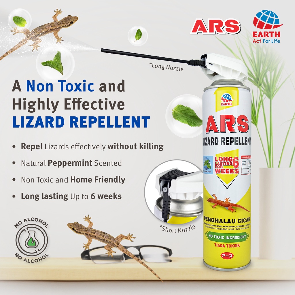 ARS Lizard Repellent Spray No Toxic Natural Extract Of Peppermint Oil