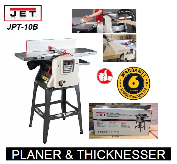 Jet 1500W (10") 254mm Thicknesser Planer & Jointer with Stand Shopee
