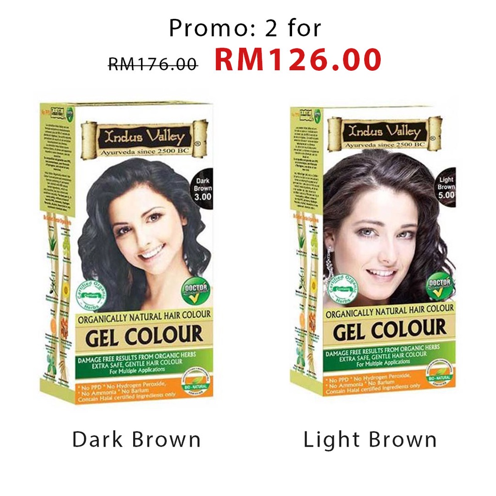 Inai/Heana Gel Hair Color Kit. 1st in Malaysia. INDUS VALLEY Henna Gel Hair  Colour (Halal Warna Rambut) | Shopee Malaysia