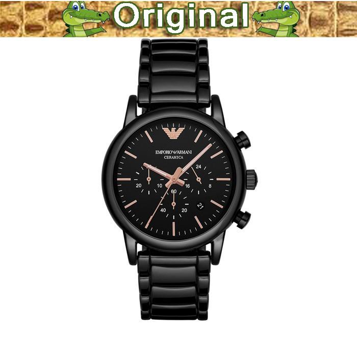 emporio armani luigi chronograph black dial men's watch