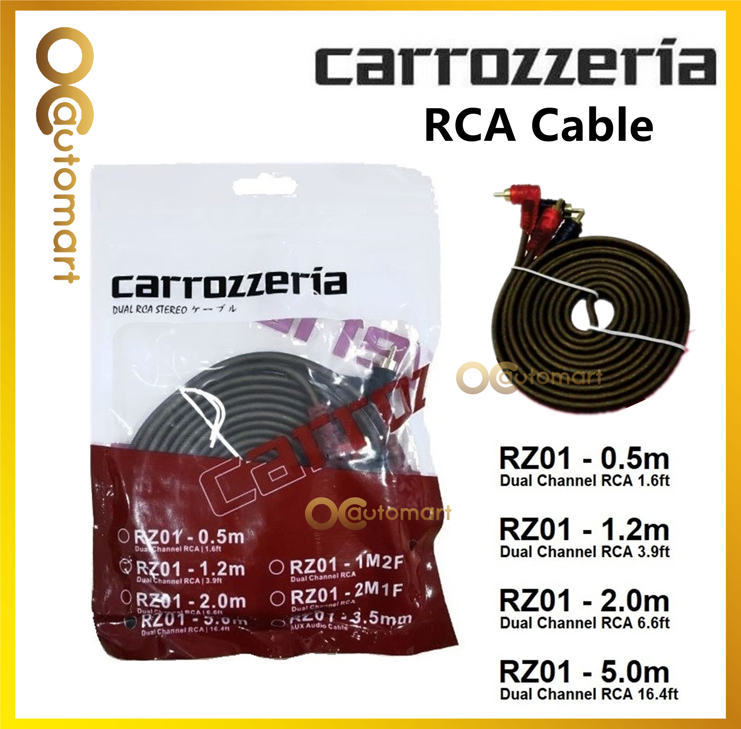 Carrozzeria Audi RCA Cable Dual RCA Stereo 0.5 meter , 1.2 meter , 2 meter , 5 meter