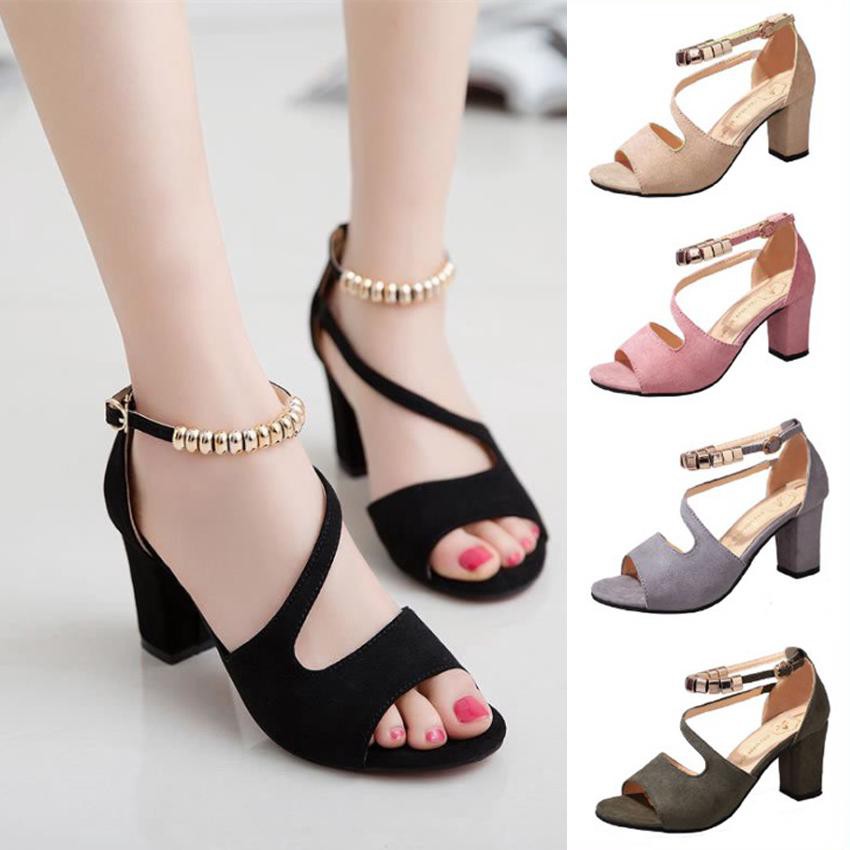 READY STOCK GRIMO Blink Square Highheel Sandal  Kasut 