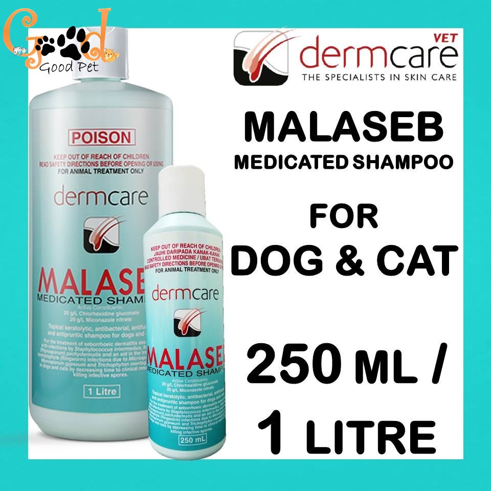 Malaseb Medicated Shampoo for Dogs & Cats 250 mL / 1 Liter bottle (100