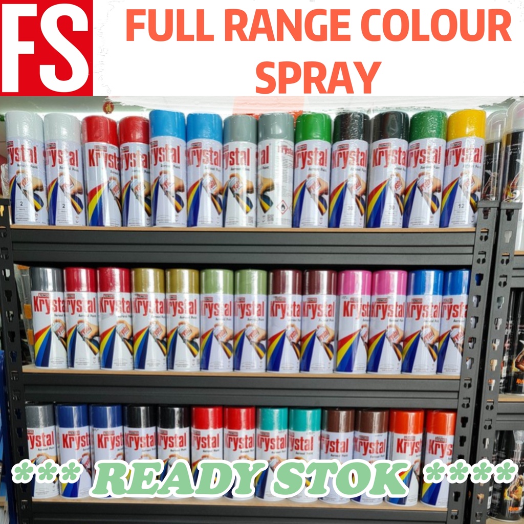 Krystal Aerosol Spray Paint 400ml warna Full Range Spray Paint since