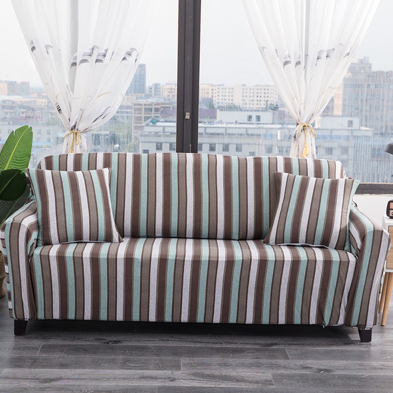 Stripes Sofa Cover Stripe Elasticity Slipcover 1 2 3 4 Seater