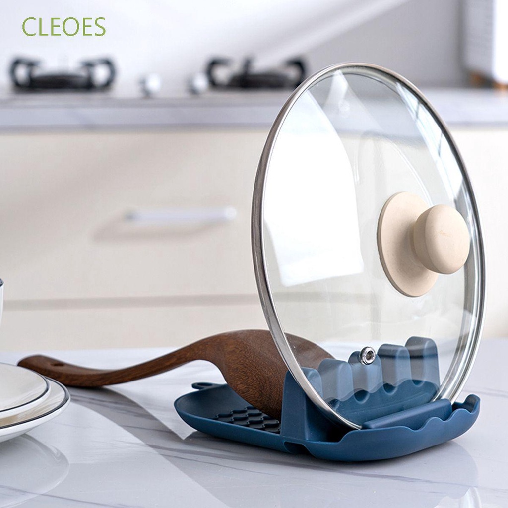 CLEOES Kitchen Spoon Rest Foldable Cutting Board Holder Pot Lid Stand Cooking Eco-friendly Plastic Storage Organizer Utensil Rack/Multicolor