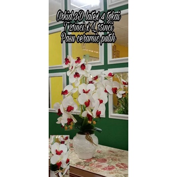 [READY STOCK]Orkid latex orchird latex hiasan Artificial Unik UNIQUE🔥VIRAL🔥siap gubah PASU CERAMIC GUBAHAN ORKID PUTIH