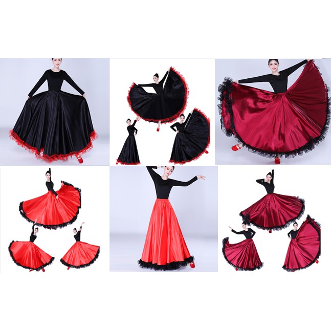 Skirt Spanish Bullfight Dance Skirt Belly Dance Skirt Big Swing Skirt Opening Dance Performance Costume Shopee Malaysia