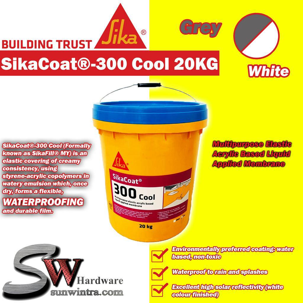 SIKA SikaCoat®-300 Cool 20KG Multipurpose Elastic Acrylic Based Liquid ...