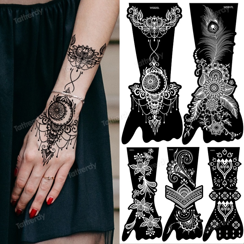 1 Sheet Flower Mandala Henna Tattoo Stencils for Painting Wedding on Hand  Sleeve Bride Beauty Airbrush Stencil Templates Indian | Shopee Malaysia