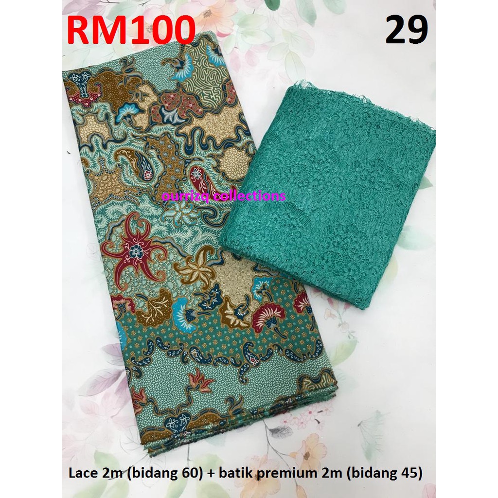 COMBO KAIN LACE 2M + BATIK PREMIUM 2M | Shopee Malaysia