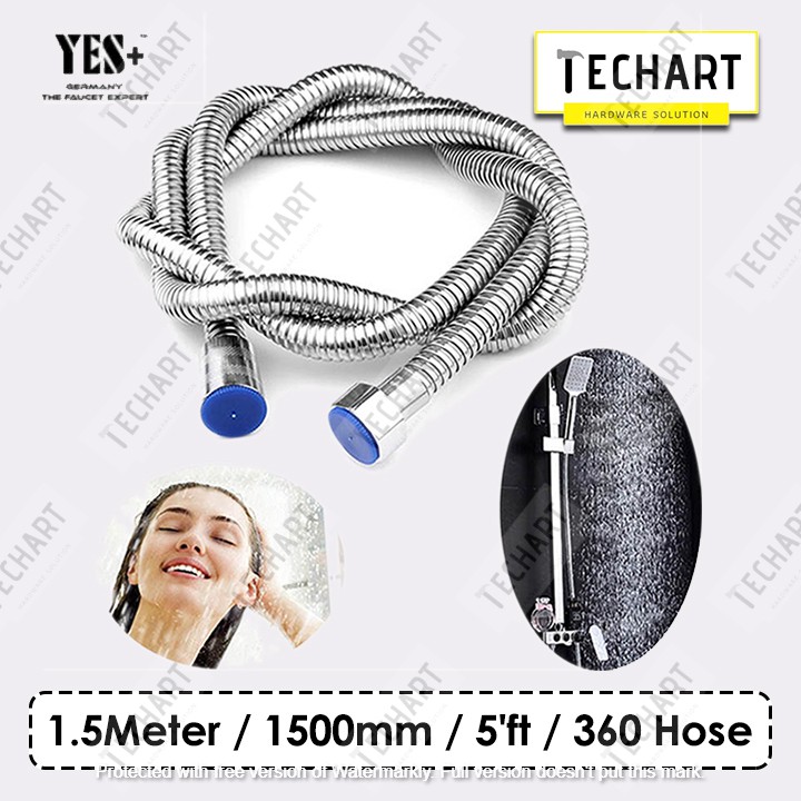 Yes Plus 1 5m 1500mm 5 Ft Stainless Steel Shower Hose Flexible Hose Bidet Hose With Anti Twist Water Pipe Shopee Malaysia