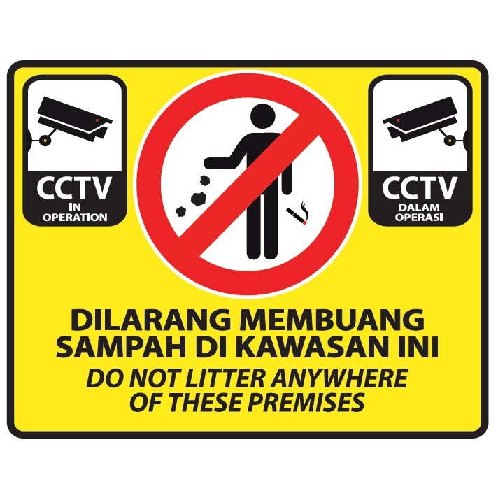 Sjk Dilarang Membuang Sampah Do Not Litter High Quality 3m Sticker Laminated Shopee Malaysia