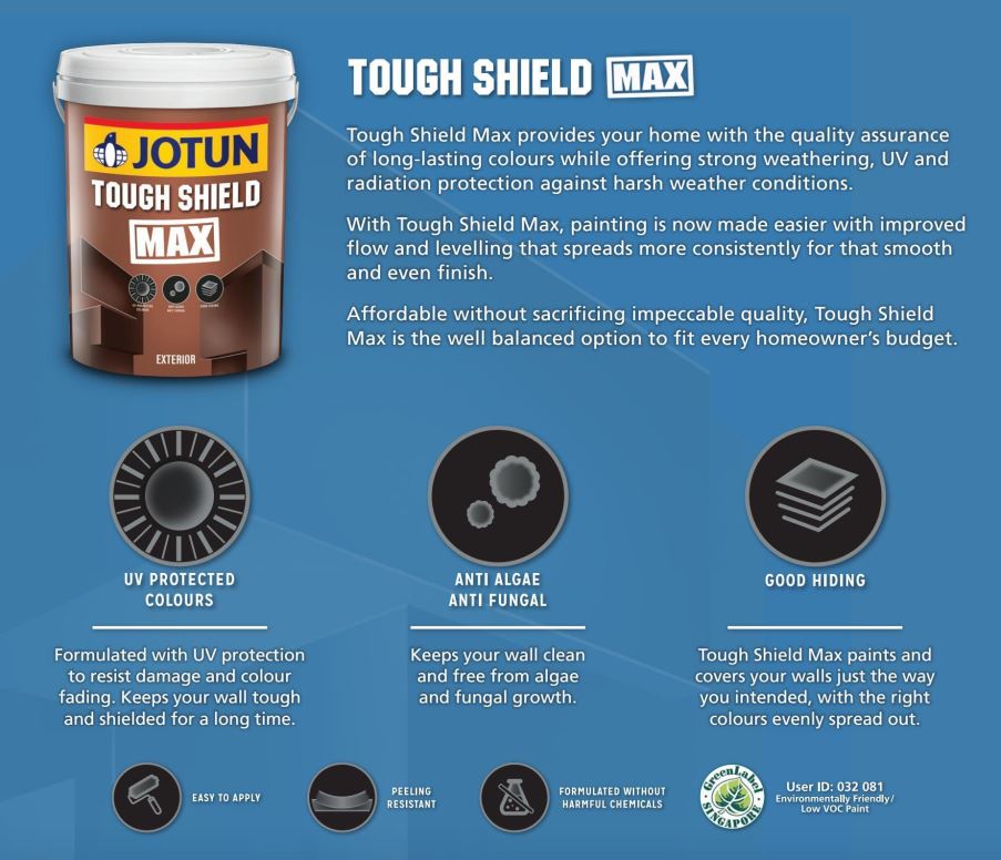 5l Jotun Tough Shield Max For Exterior Wall Matt Finishing Shopee Malaysia 8742