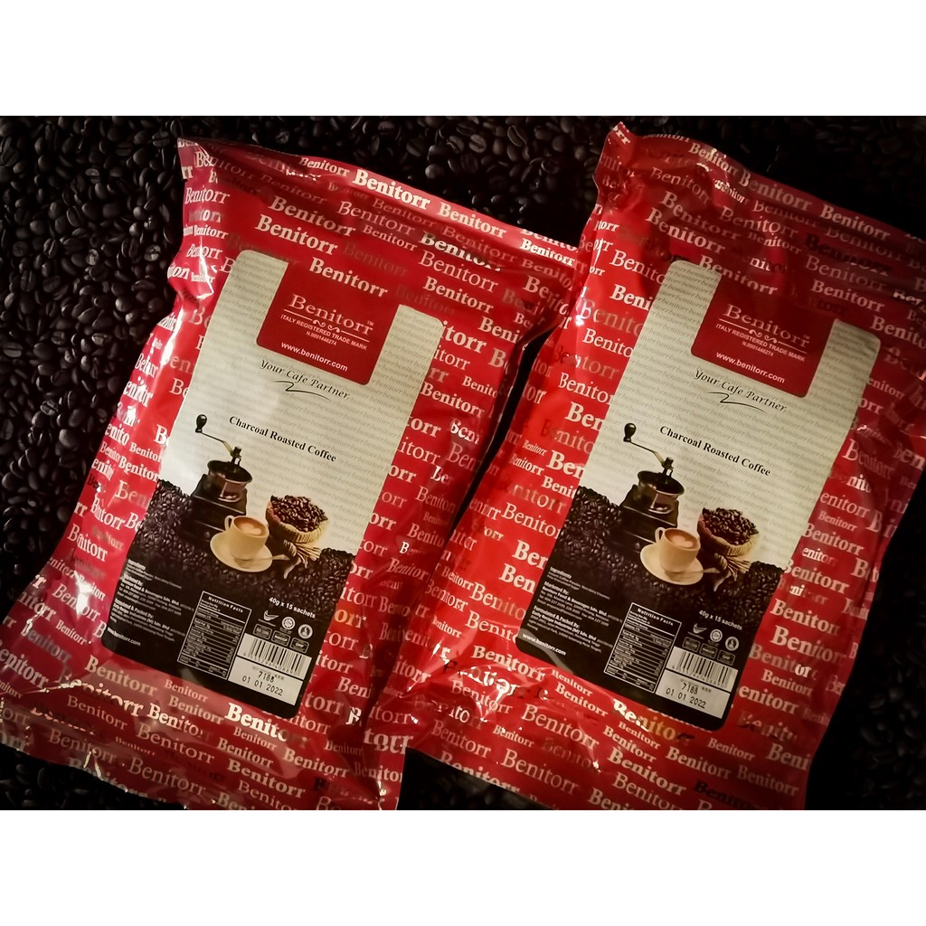 Benitorr Charcoal Roasted Premium Coffee (15 sachets x 40g) Expiry