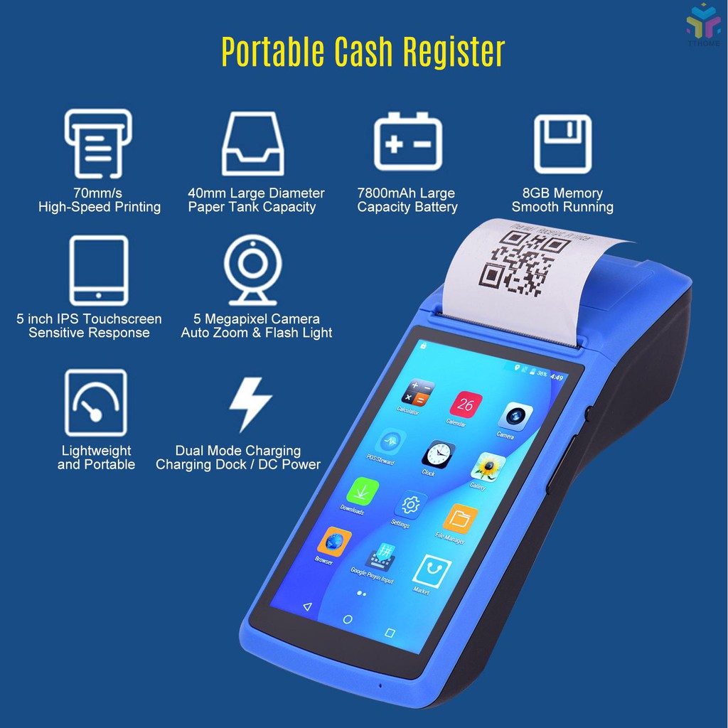 All in One Handheld PDA Printer Wireless Android POS Payment Terminal