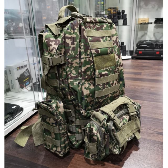 Ready Stock Military Bag Big Size 60l Outdoor Camping Hiking Backpack Askar Tentera Darat Shopee Malaysia