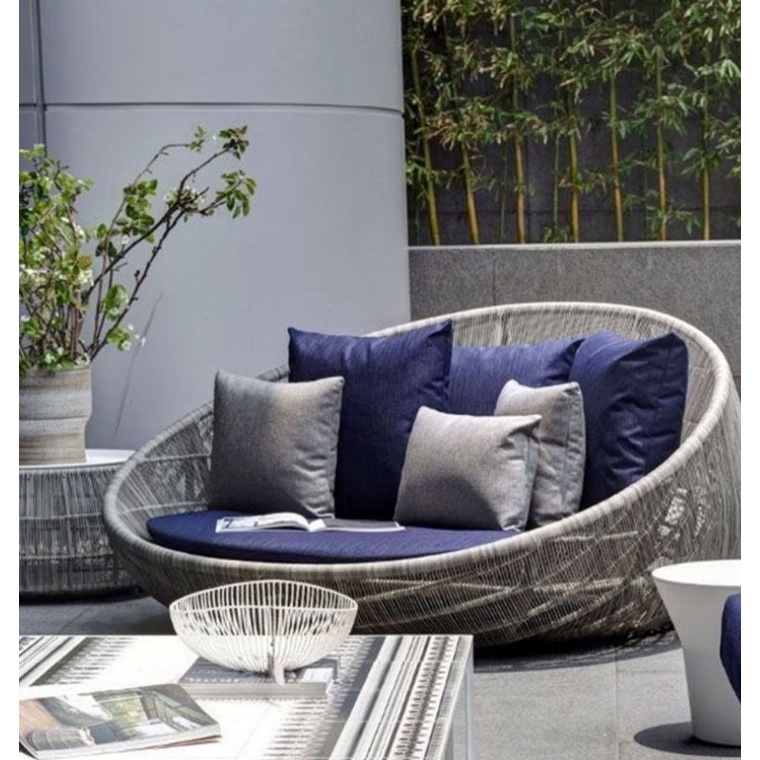 Outdoor leisure creative rattan sofa bed garden courtyard openair