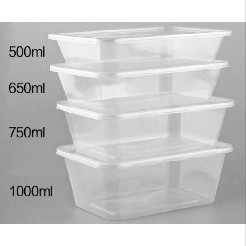 Buy Microwave Disposable Plastic Rectangular Food Container Take Away Container Bekas Makanan 500 650 750 1000ml 50pcs Seetracker Malaysia