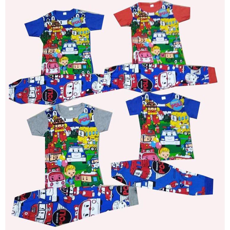 9103 ROBOCAR POLI FULL COTTON PYJAMAS  KIDS Shopee  Malaysia