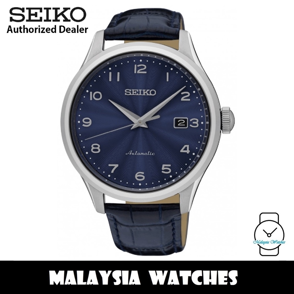 Seiko Classic SRPC21K1 Automatic Dark Blue Textured Dial Hardlex Crystal  Glass Blue Leather Strap Men's Watch | Shopee Malaysia