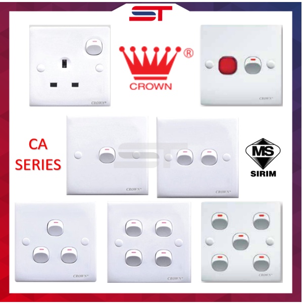 Crown Ca Series Switches Socket Outlet Switch Socket Sirim Approved 13a Switch Socket 20a 5374