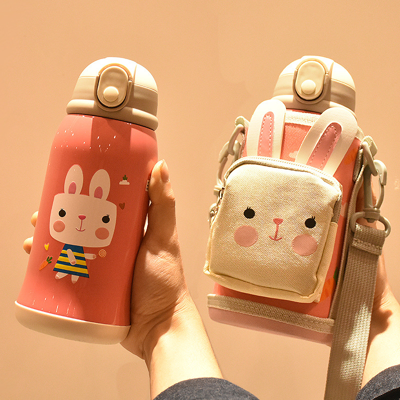 Gefel children's thermos cup with straw dual purpose 316 stainless