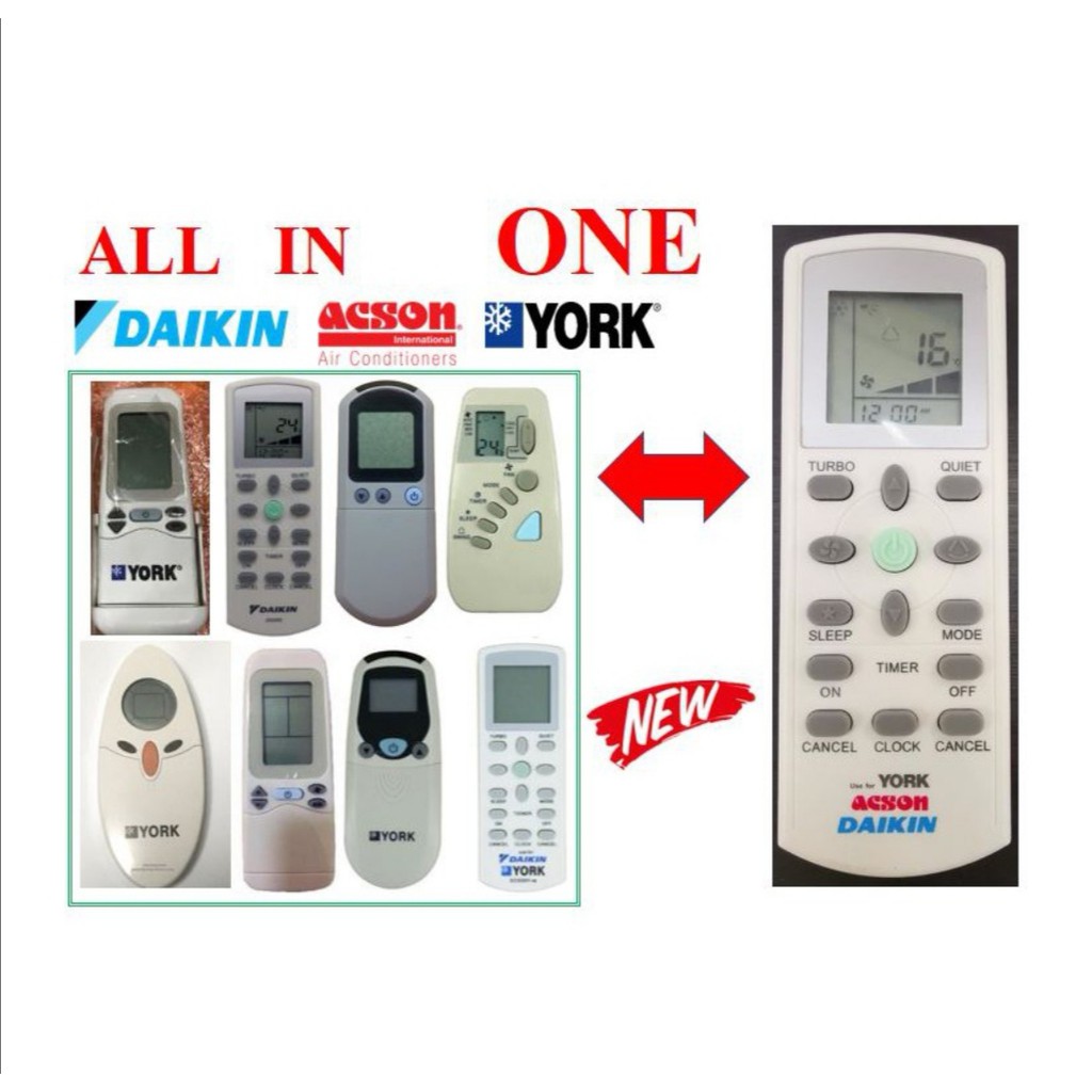 Daikin York Acson Universal Aircond Air Cond Remote Control Daikin York Acson Shopee Malaysia