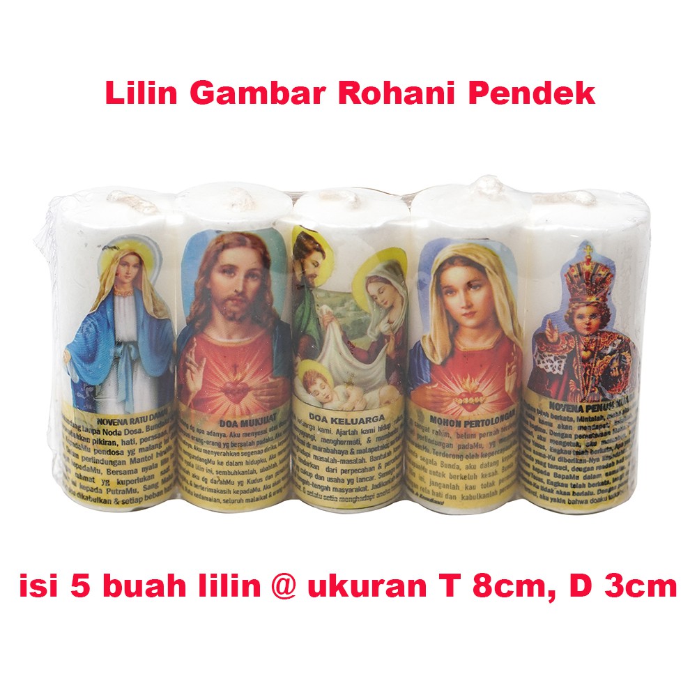 LILIN Easter Church Altar Mass Prayer Candles Short Spiritual Picture 5 (Uk. 8 x 3cm)