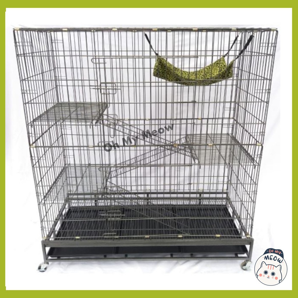 PREMIUM QUALITY 3 Level Cat Cage/Sangkar Kucing Wrought Iron