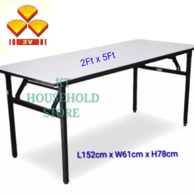 KT 2x5 ft 3V Foldable Wood Top Banquet Table/ Folding Banquet Table