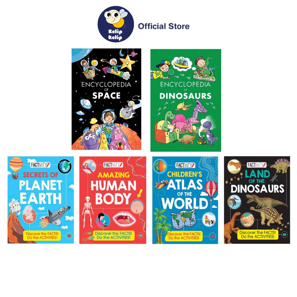 6 Books Gift Set Encyclopedia Collection for Kids on Space Dinosaurs Human Body Earth & World