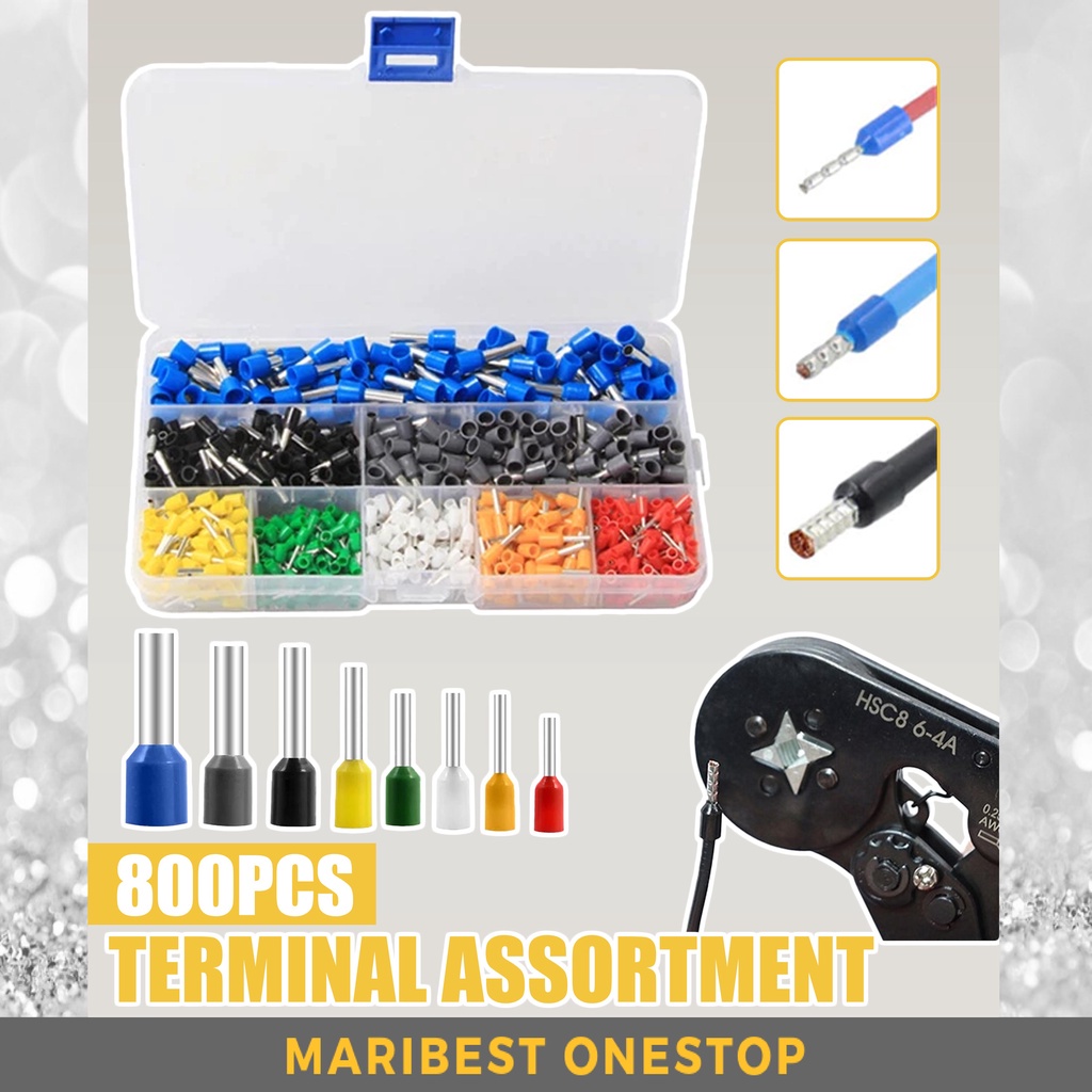 800PCS Wire Ferrules, Insulated Crimp Pin Terminal Kit for Electrical ...