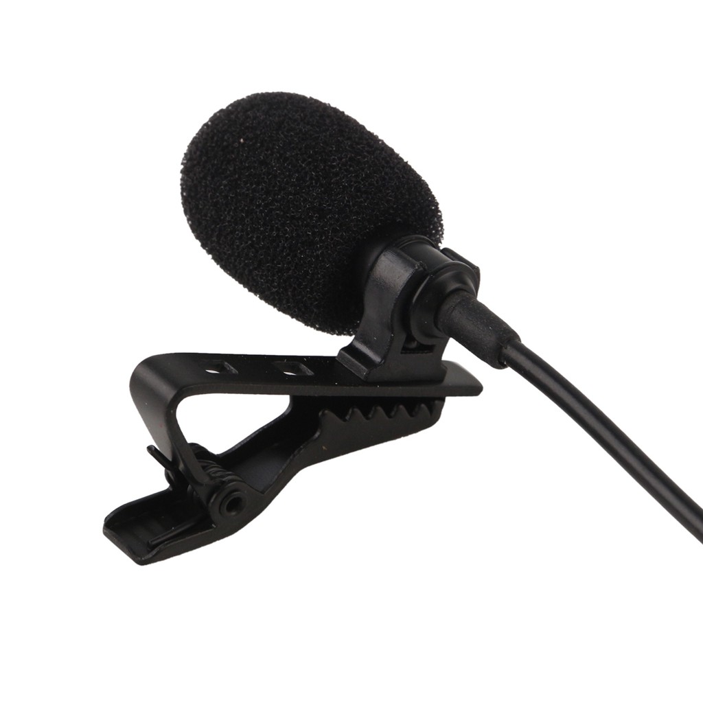 Portable Clipon Lapel Lavalier Microphone 3.5mm Mini Wired Condenser