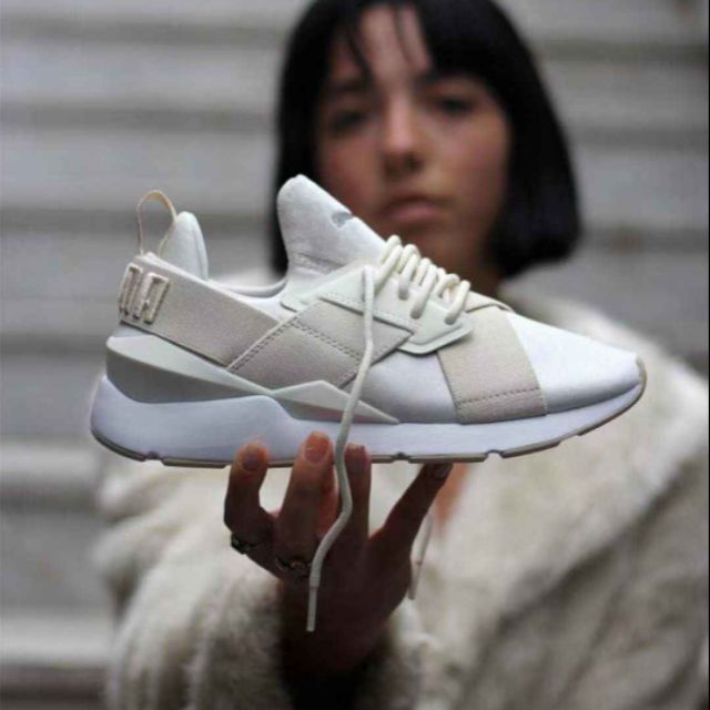 puma satin white