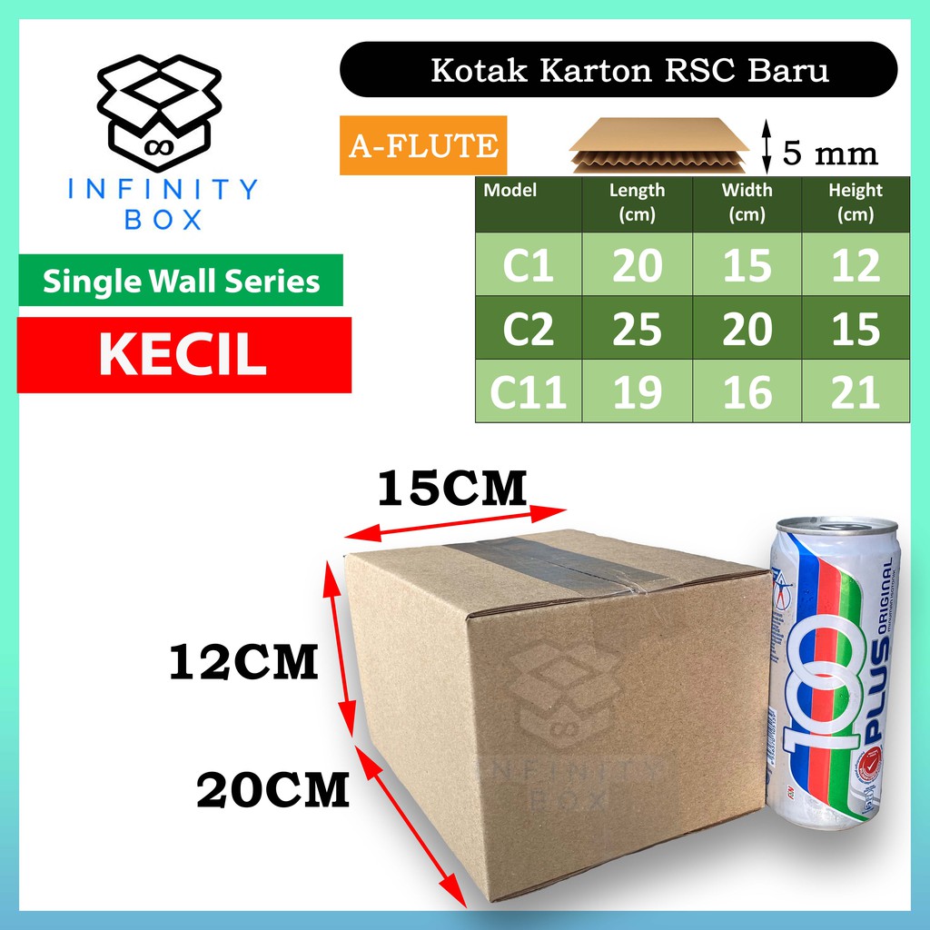 Small Size BOX C1,2,11&12 RSC Carton Packaging Box A Flute Single