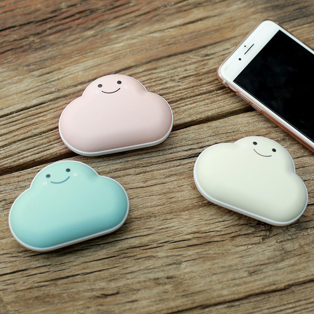 Bank Hand Warmer Mini Portable USB 3600mAh Cartoon Cloud Power Shopee