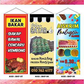 Bunting Kedai / Produk dan Label Custom 2x5 Kaki Murah Termasuk Design ...