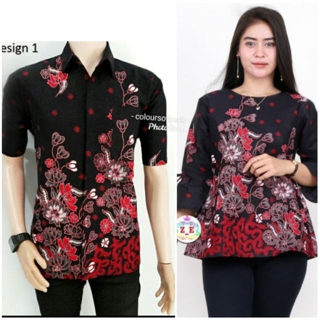 Batik Couple Set ( Kemeja Batik Lelaki & Batik Top Perempuan) Ready to ...