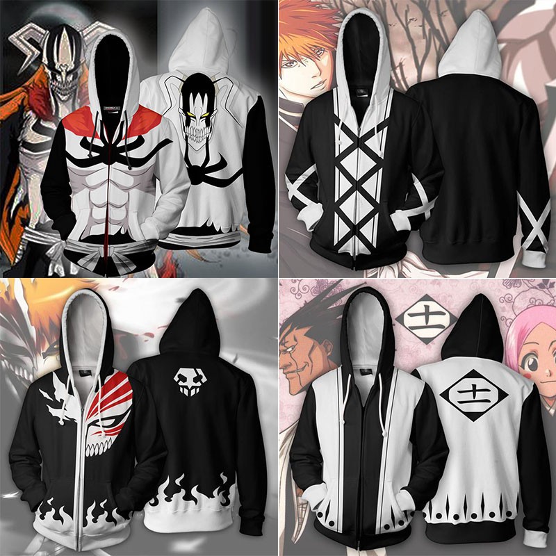 Bleach Hoodie Men's Casual Hooded Bankai Jacket Kurosaki Ichigo