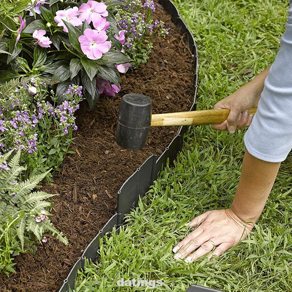 Garden Edging Fence Plastic Lawn Border Interlocking Pound In